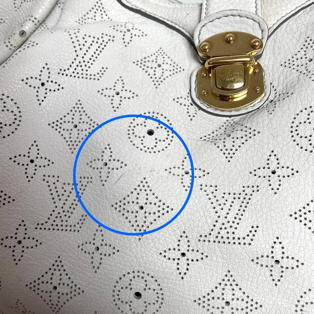 LOUIS VUITTON Mahina Hobo Pebble Leather Perforated Monogram Shoulder Bag Purse - Picture 8 of 14